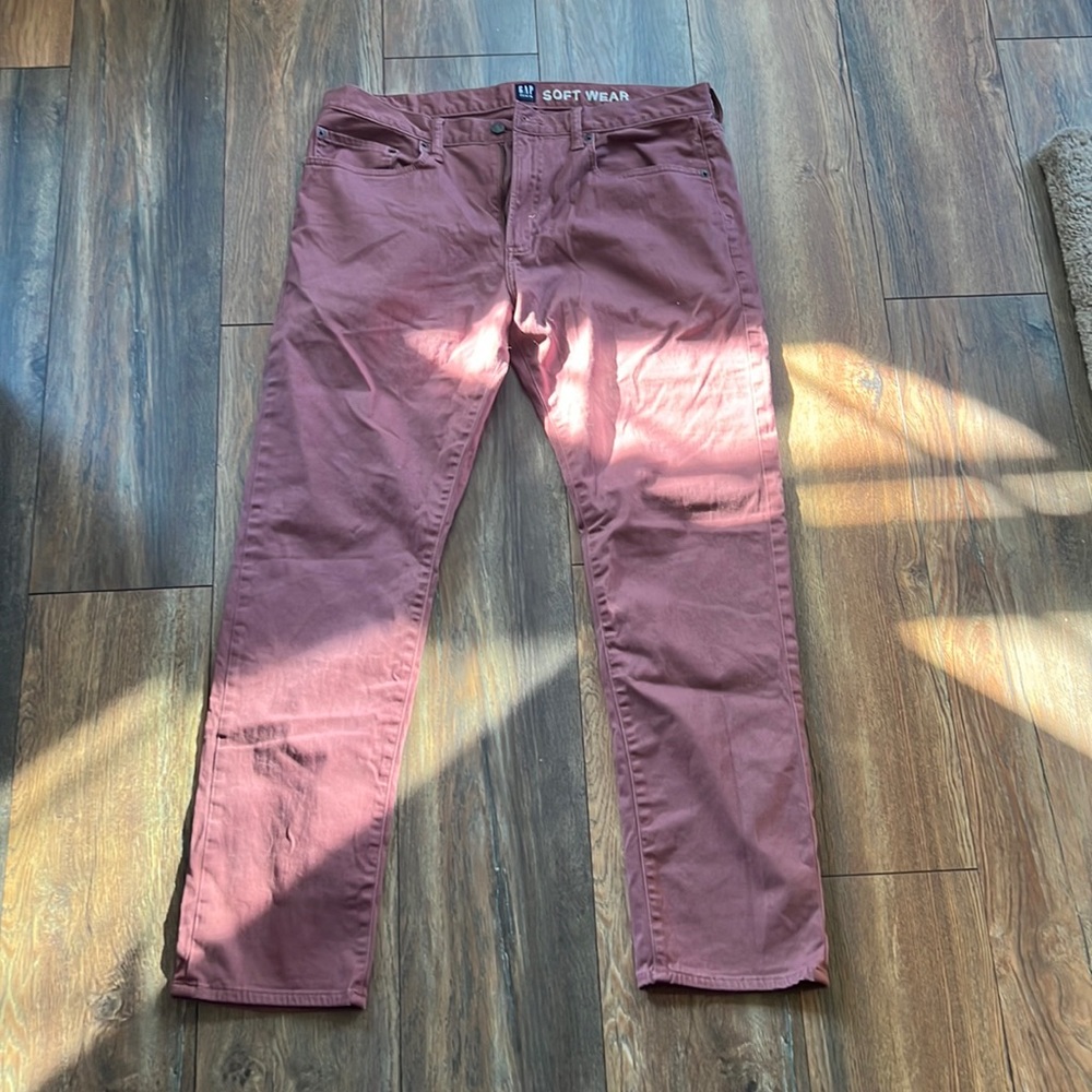 Gap Soft Ware Khakis, Mauve Slim, size 36x32